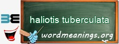 WordMeaning blackboard for haliotis tuberculata